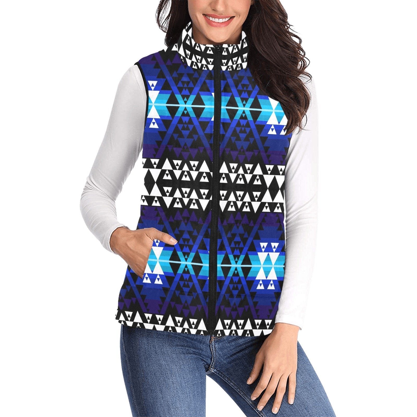 Writing on Stone Night Watch Women's Padded Vest Jacket (Model H44) Women's Padded Vest Jacket (H44) e-joyer