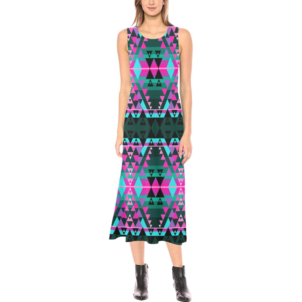 Writing on Stone Sunset Phaedra Sleeveless Open Fork Long Dress (Model D08) Phaedra Sleeveless Open Fork Long Dress (D08) e-joyer