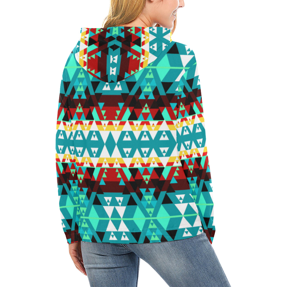 Writing on Stone Wheel All Over Print Hoodie for Women (USA Size) (Model H13) Hoodie e-joyer