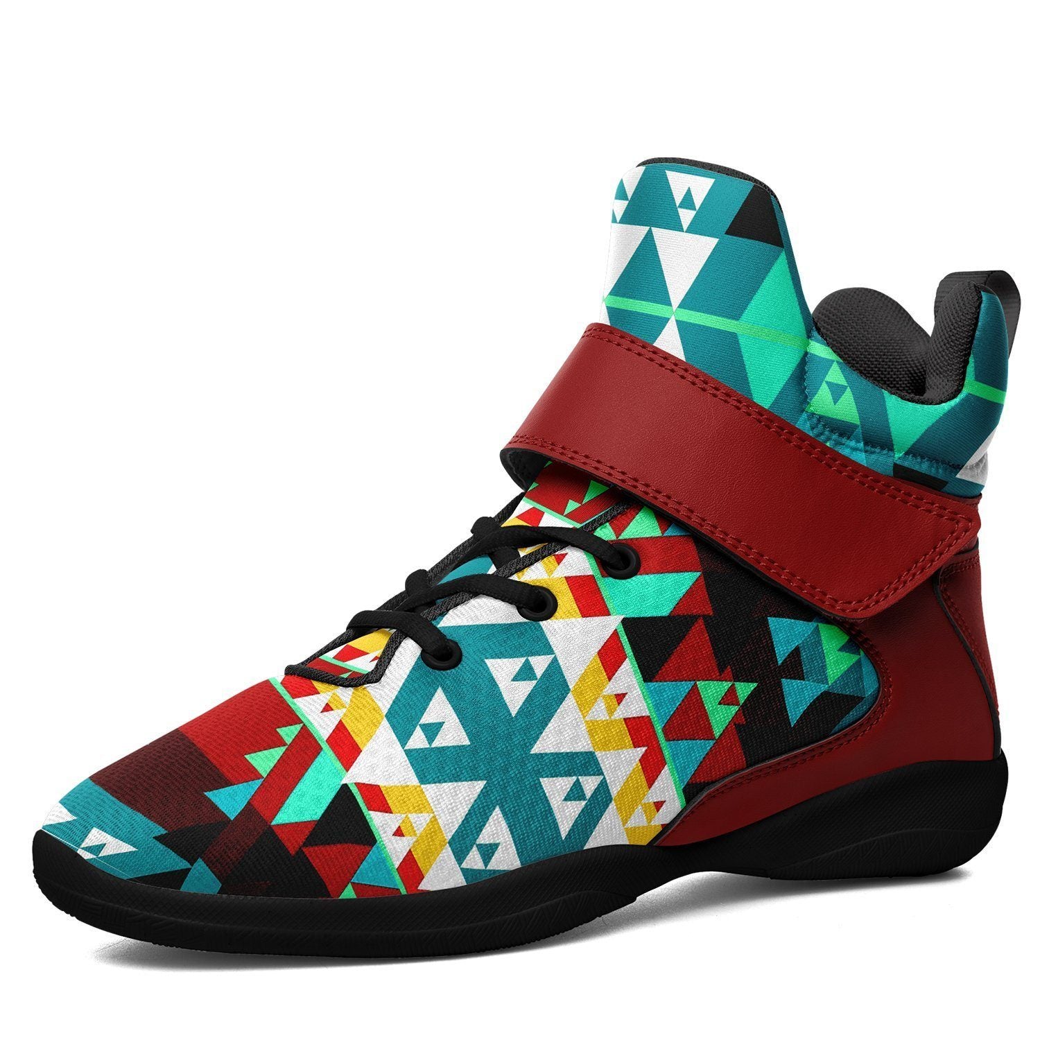 Writing on Stone Wheel Ipottaa Basketball / Sport High Top Shoes - Black Sole 49 Dzine US Men 7 / EUR 40 Black Sole with Dark Red Strap