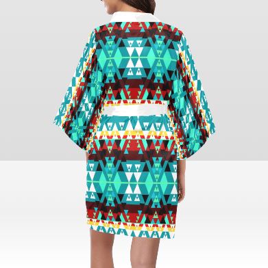 Writing on Stone Wheel Kimono Robe Artsadd