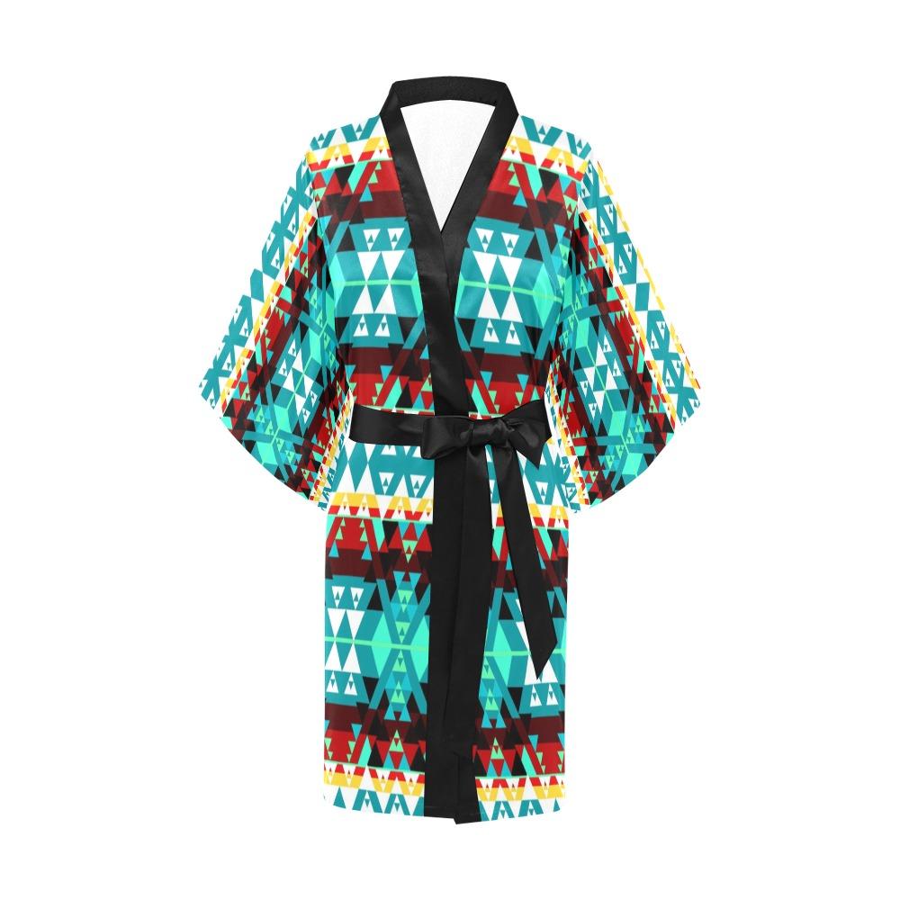 Writing on Stone Wheel Kimono Robe Artsadd