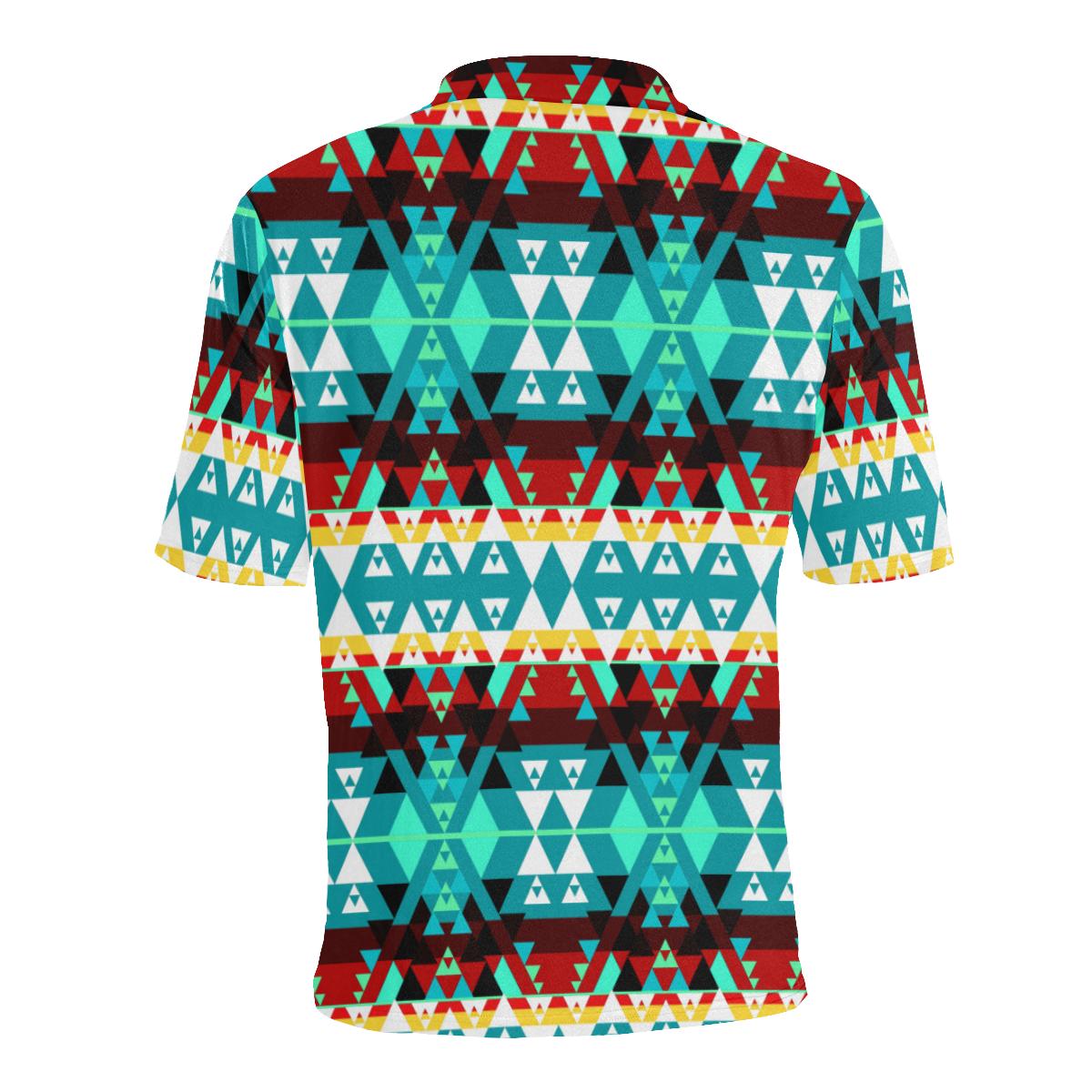 Writing on Stone Wheel Men's All Over Print Polo Shirt (Model T55) Men's Polo Shirt (Model T55) e-joyer