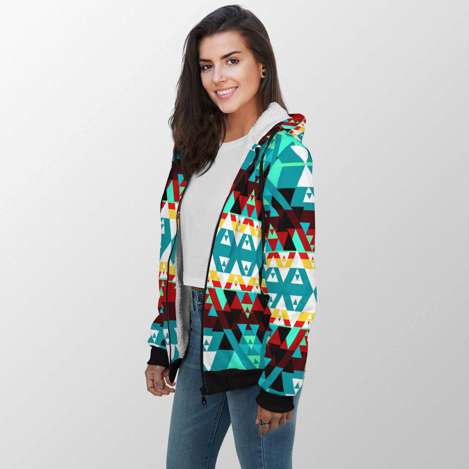 Writing on Stone Wheel Sherpa Hoodie 49 Dzine