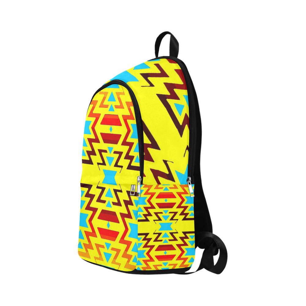 yellow with fire Fabric Backpack for Adult (Model 1659) Casual Backpack for Adult (1659) e-joyer 