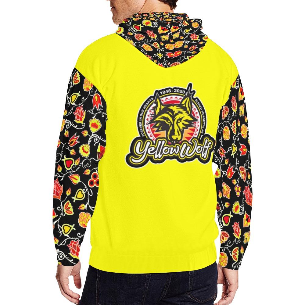 Yellow Wolf All Over Print Full Zip Hoodie for Men (Model H14) All Over Print Full Zip Hoodie for Men (H14) e-joyer