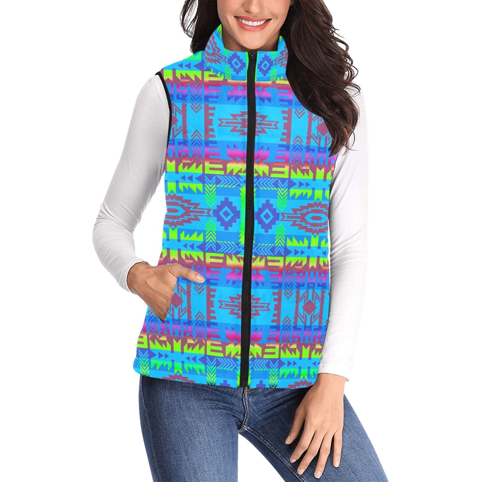 Young Journey Women's Padded Vest Jacket (Model H44) Women's Padded Vest Jacket (H44) e-joyer