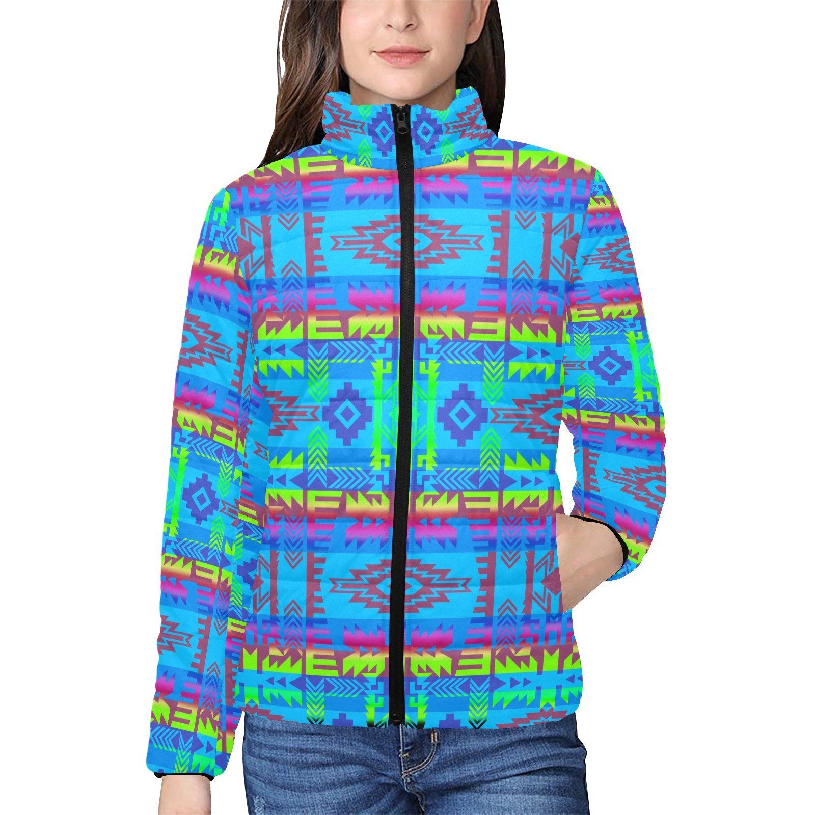 Young Journey Women's Stand Collar Padded Jacket (Model H41) jacket e-joyer