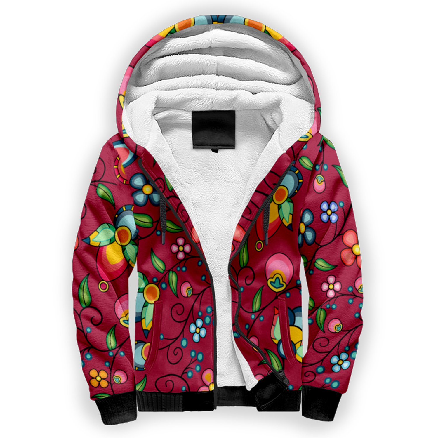 Floral Bounty Magenta Sherpa Hoodie