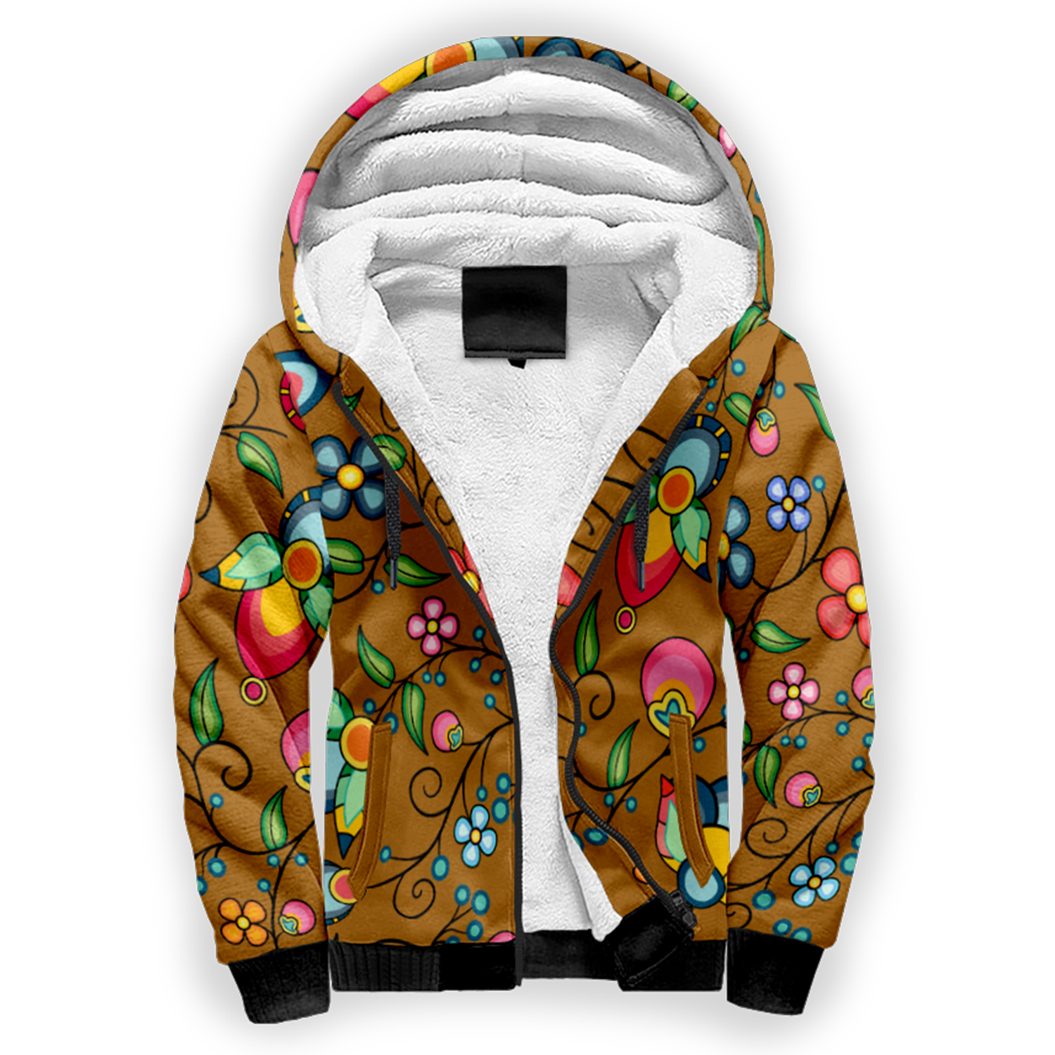 Floral Bounty Fall Leaves Sherpa Hoodie