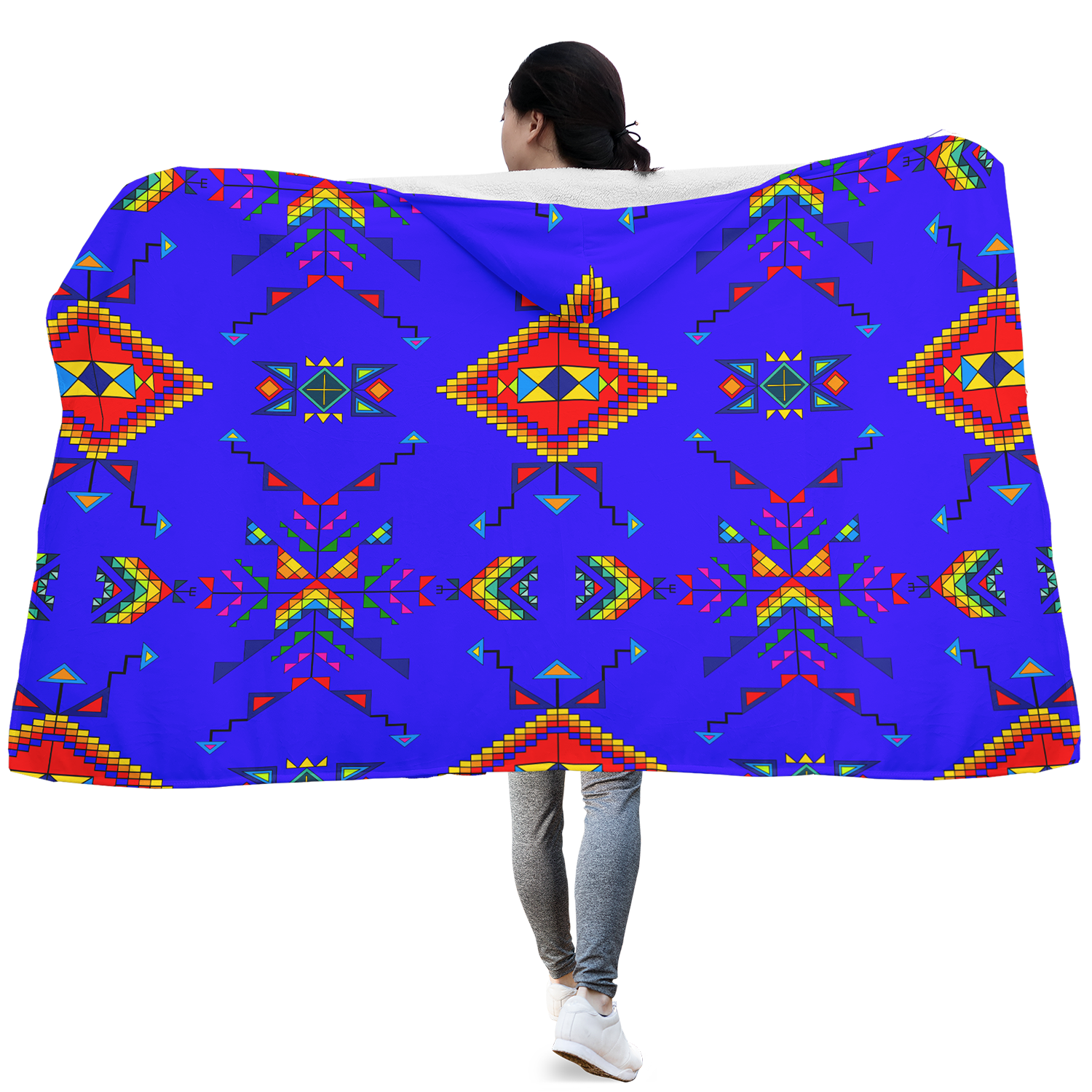 Buffalo Jump Blue Hooded Blanket