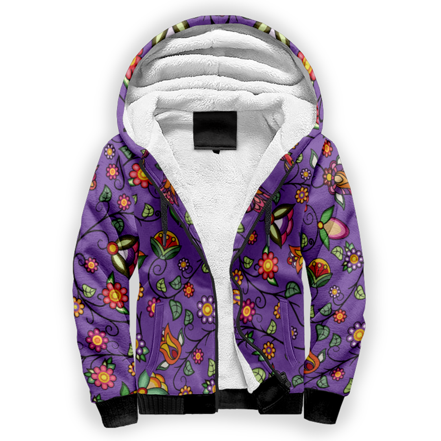 Heartbeat Petals Purple Sherpa Hoodie