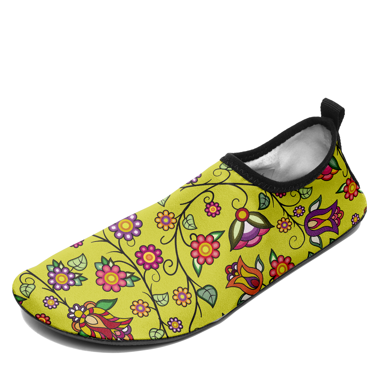 Heartbeat Petals Yellow Kid's Sockamoccs Slip On Shoes