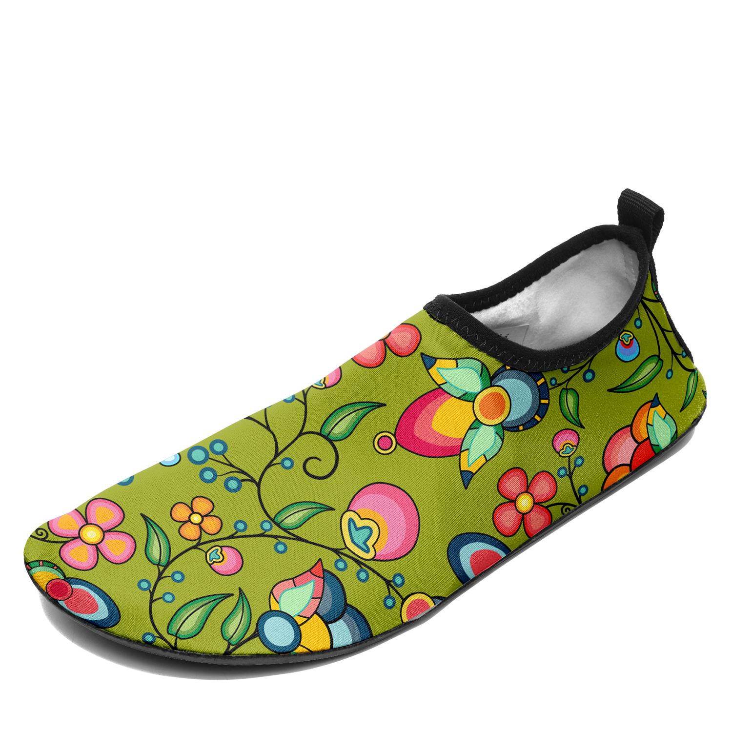 Floral Bounty Sweetgrass Kid's Sockamoccs Slip On Shoes