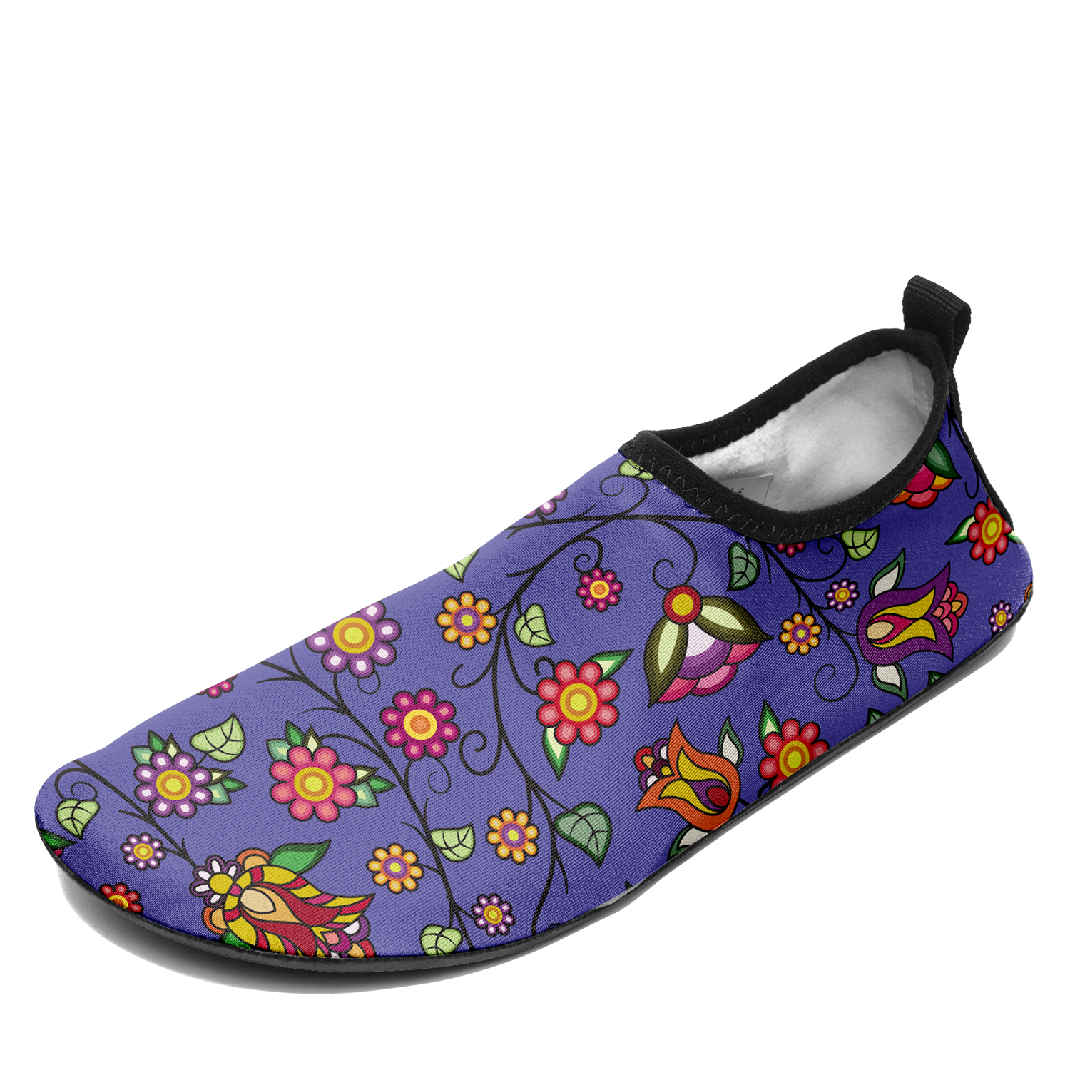 Heartbeat Petals Blue Kid's Sockamoccs Slip On Shoes