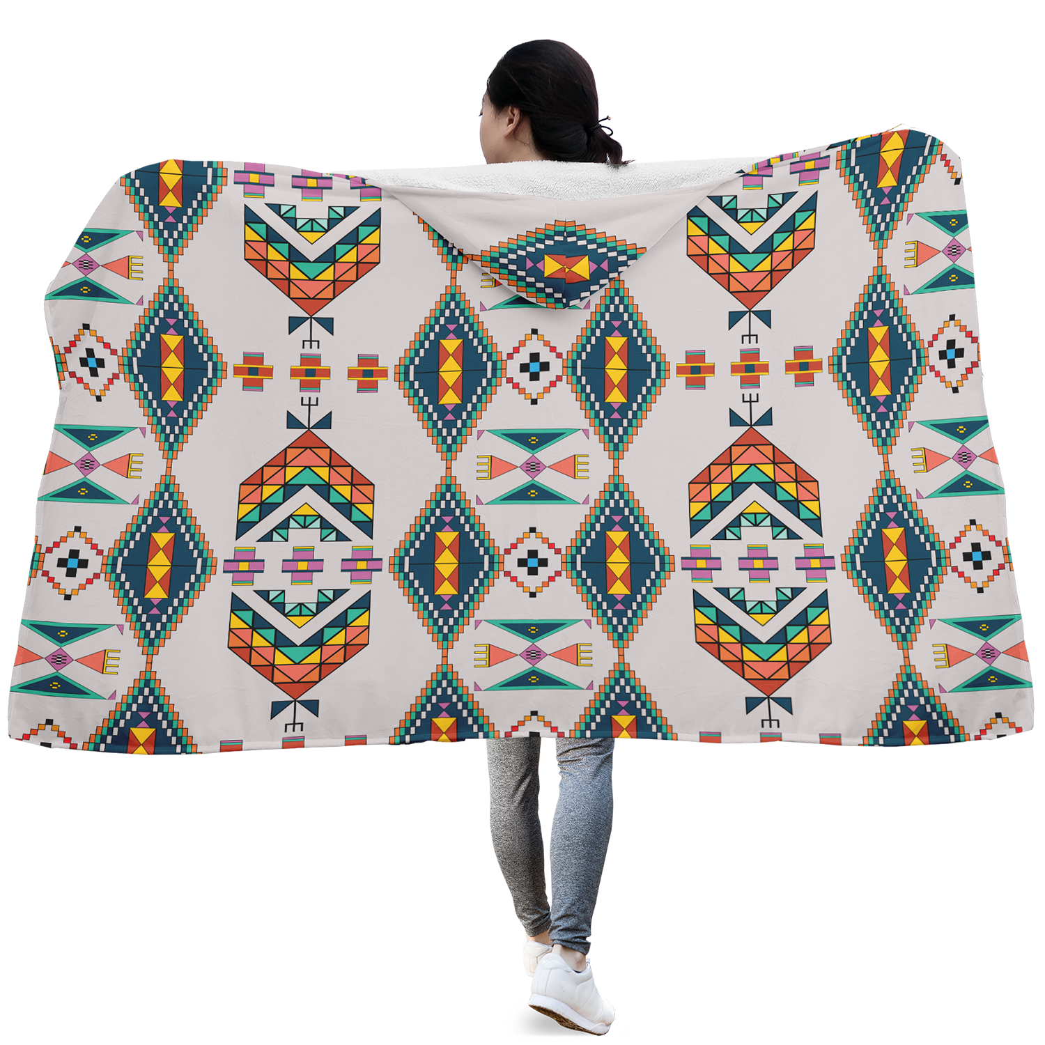 Travois Tipi Grey Hooded Blanket