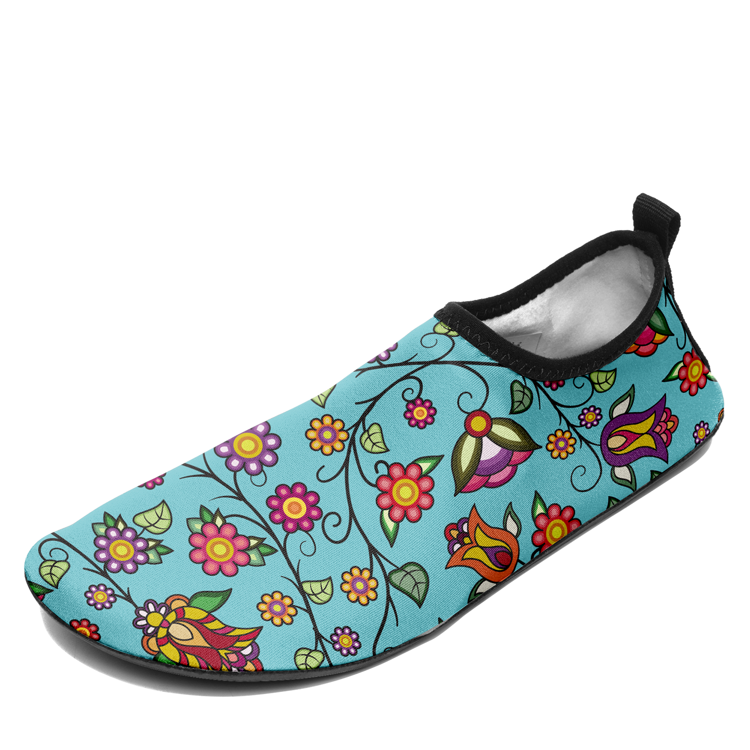 Heartbeat Petals Turquoise Kid's Sockamoccs Slip On Shoes