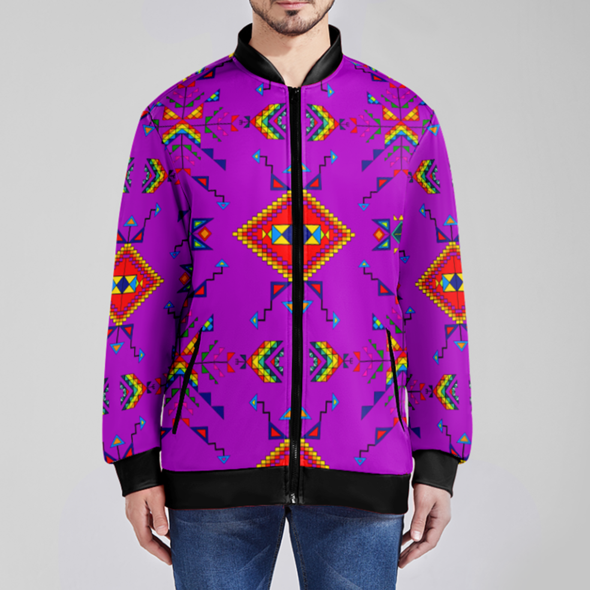 Buffalo Jump Purple Zippered Collared Lightweight Jacket