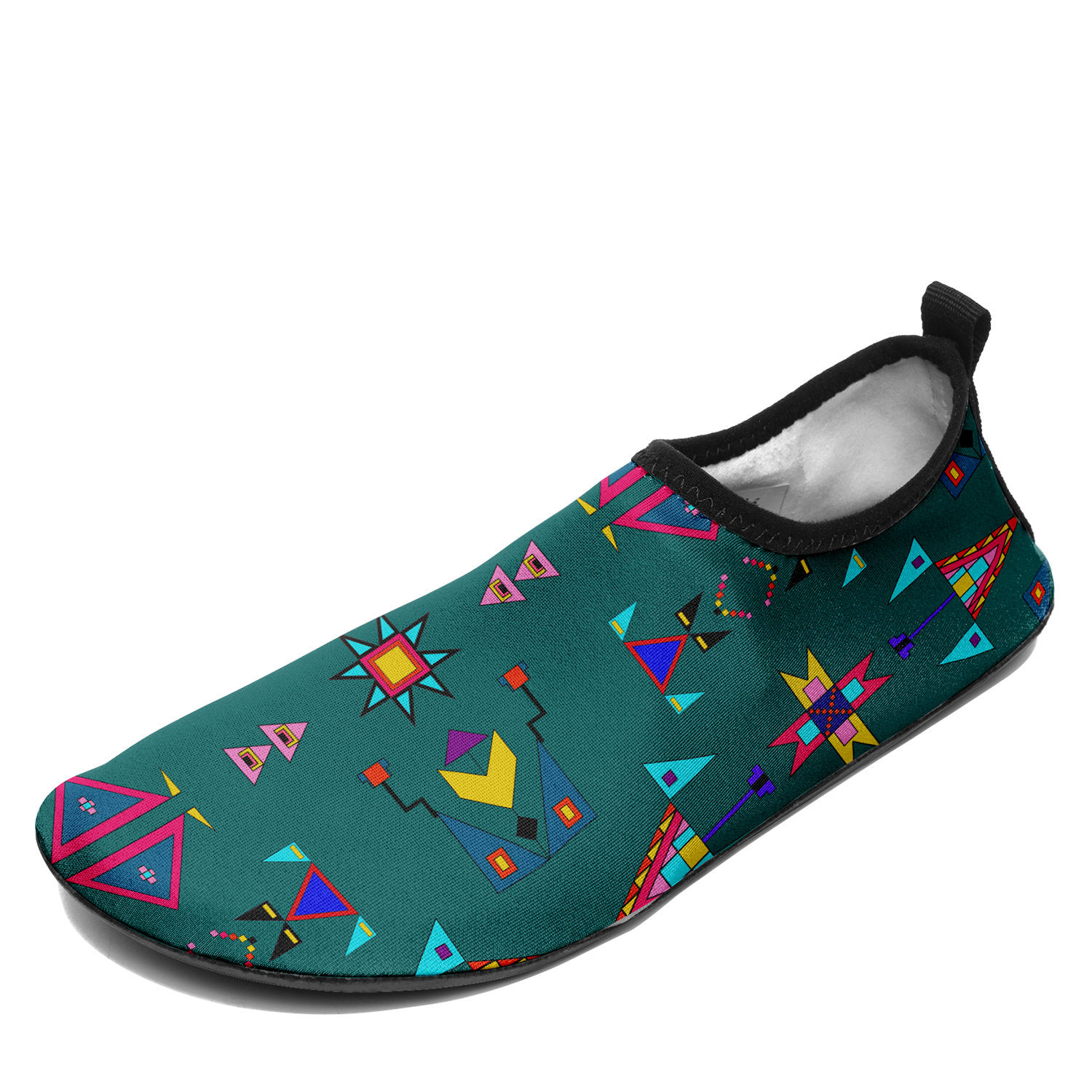 Enemy Territory Teal Kid's Sockamoccs Slip On Shoes