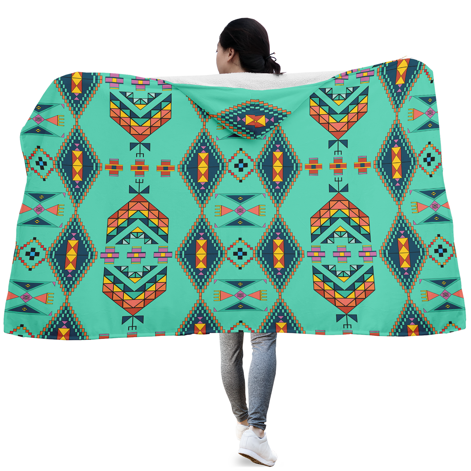 Travois Tipi Smoky Sky Hooded Blanket