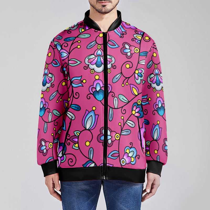 Autumn Bundle Blessing Pink Zippered Collared Lightweight Jacket