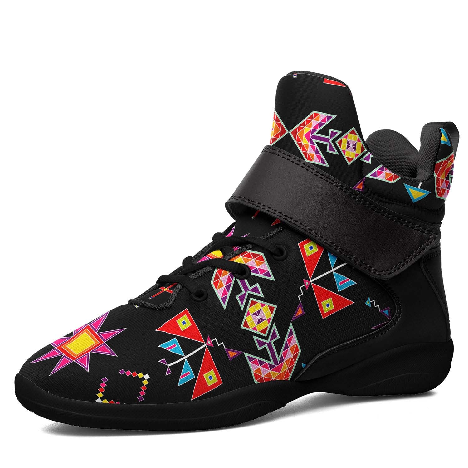 Scattered Generations Black Ipottaa Basketball / Sport High Top Shoes - Black Sole