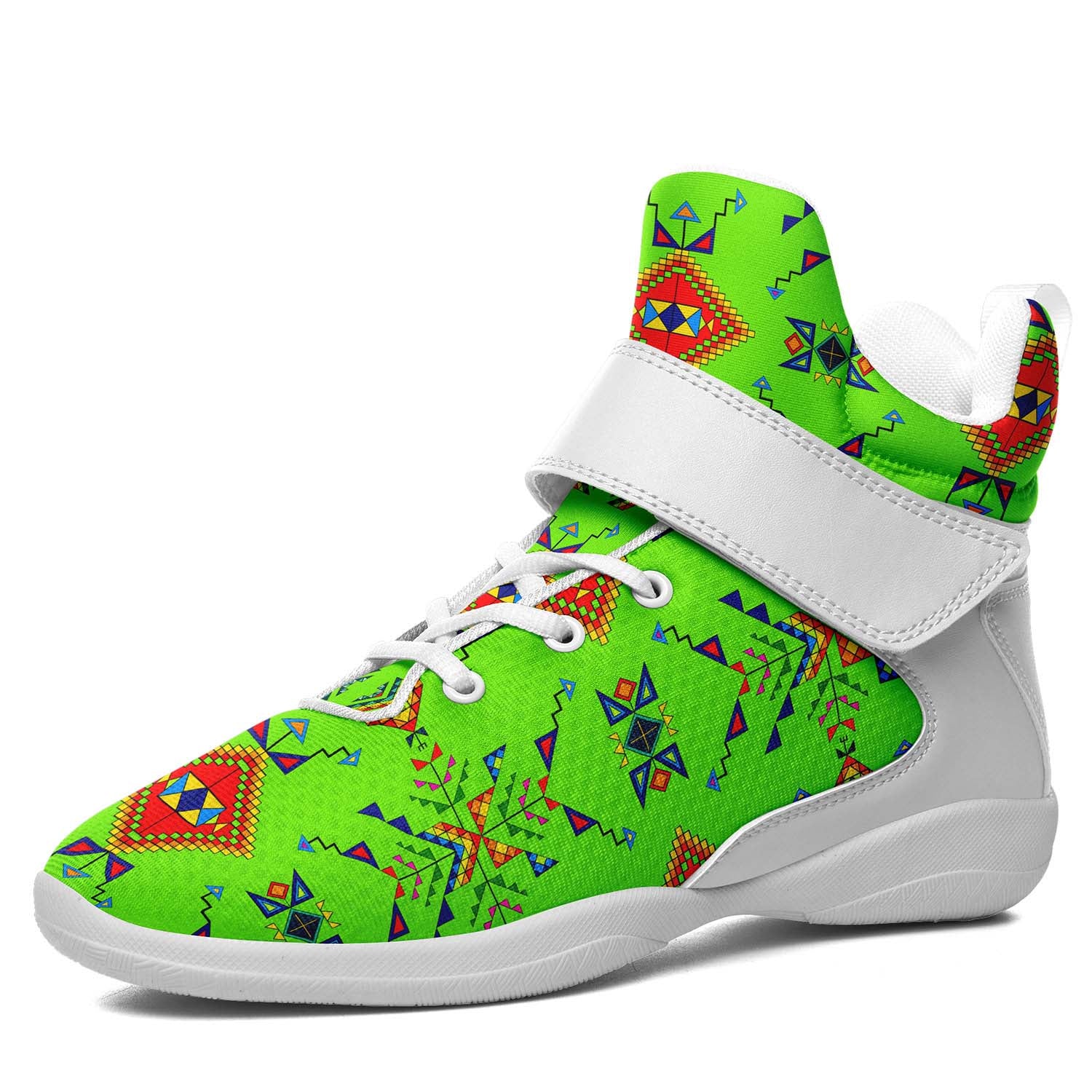 Buffalo Jump Neon Green Ipottaa Basketball / Sport High Top Shoes - White Sole