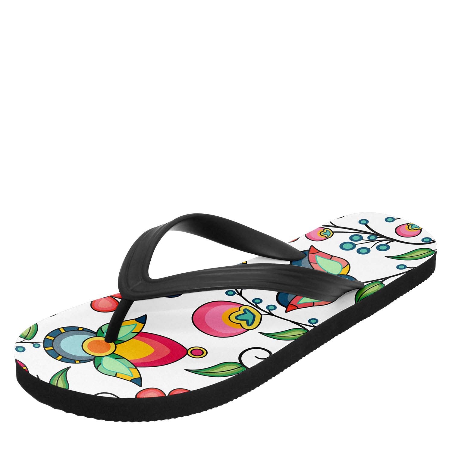 Floral Bounty White Flip Flops
