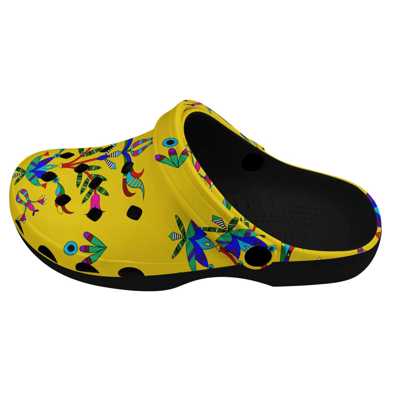 Dakota Damask Yellow Muddies Unisex Clog Shoes