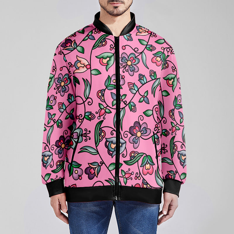 Amber Evening Garland Pink Youth Zippered Collared Lightweight Jacket