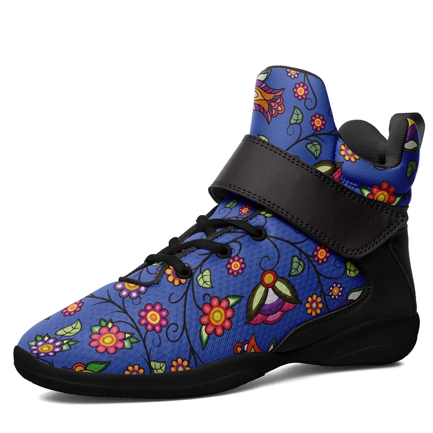 Heartbeat Petals Blue Ipottaa Basketball / Sport High Top Shoes - Black Sole
