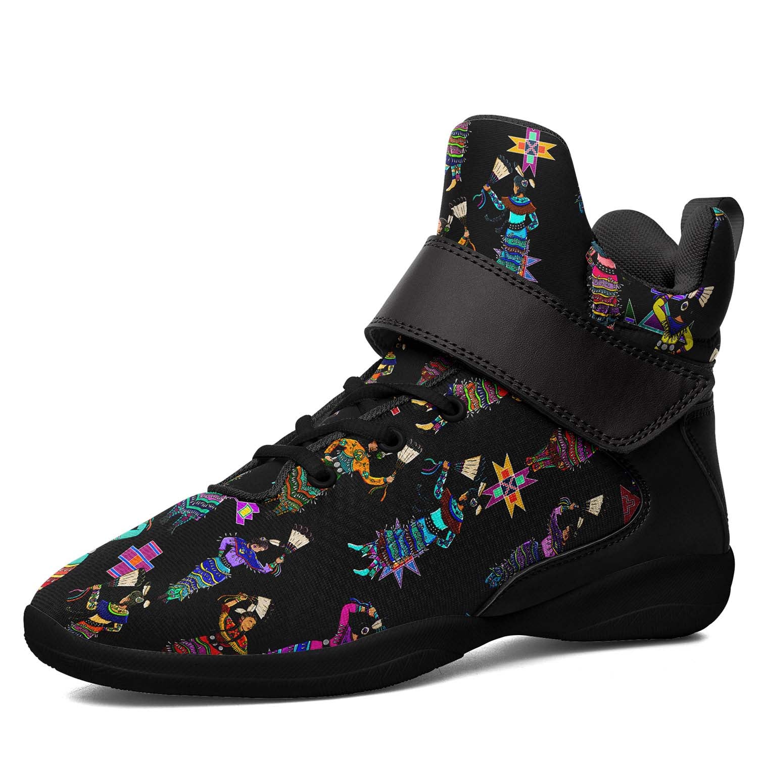 Women's Jingle Dancers Black Ipottaa Basketball / Sport High Top Shoes - Black Sole