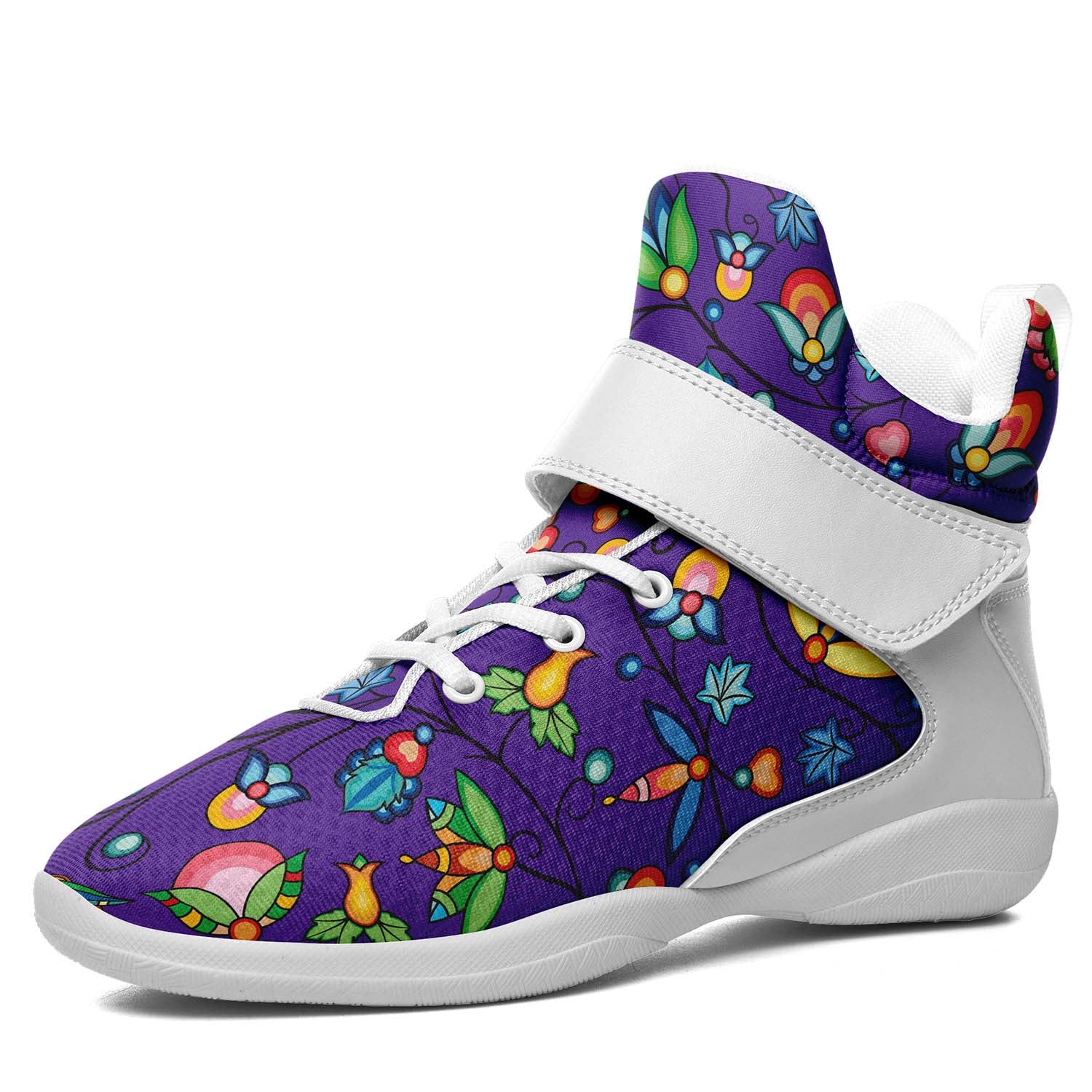 Prairie Plains Spirit Midnight Purple Ipottaa Basketball / Sport High Top Shoes - White Sole