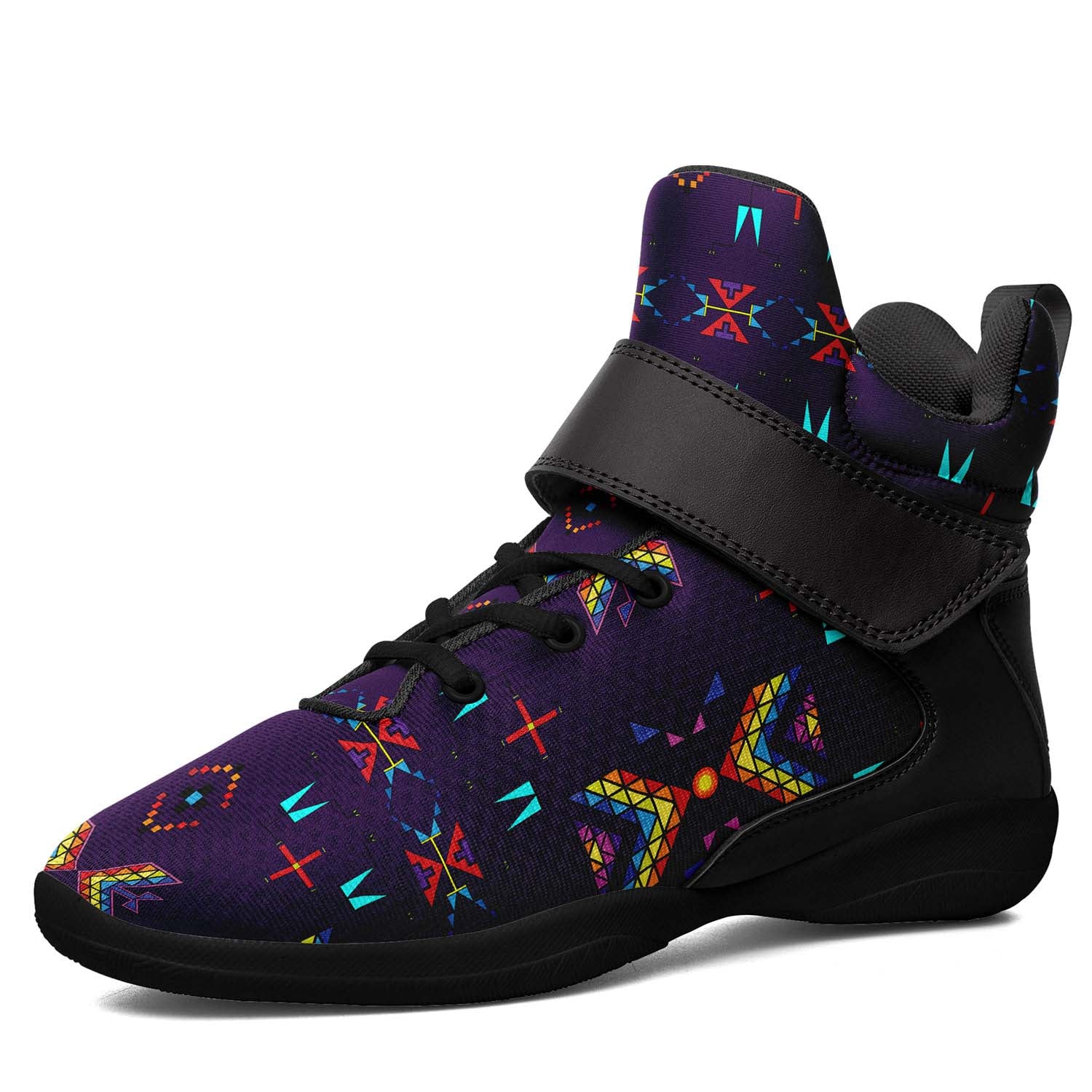 Rainy Chief Rainbow Dark Purple Ipottaa Basketball / Sport High Top Shoes - Black Sole