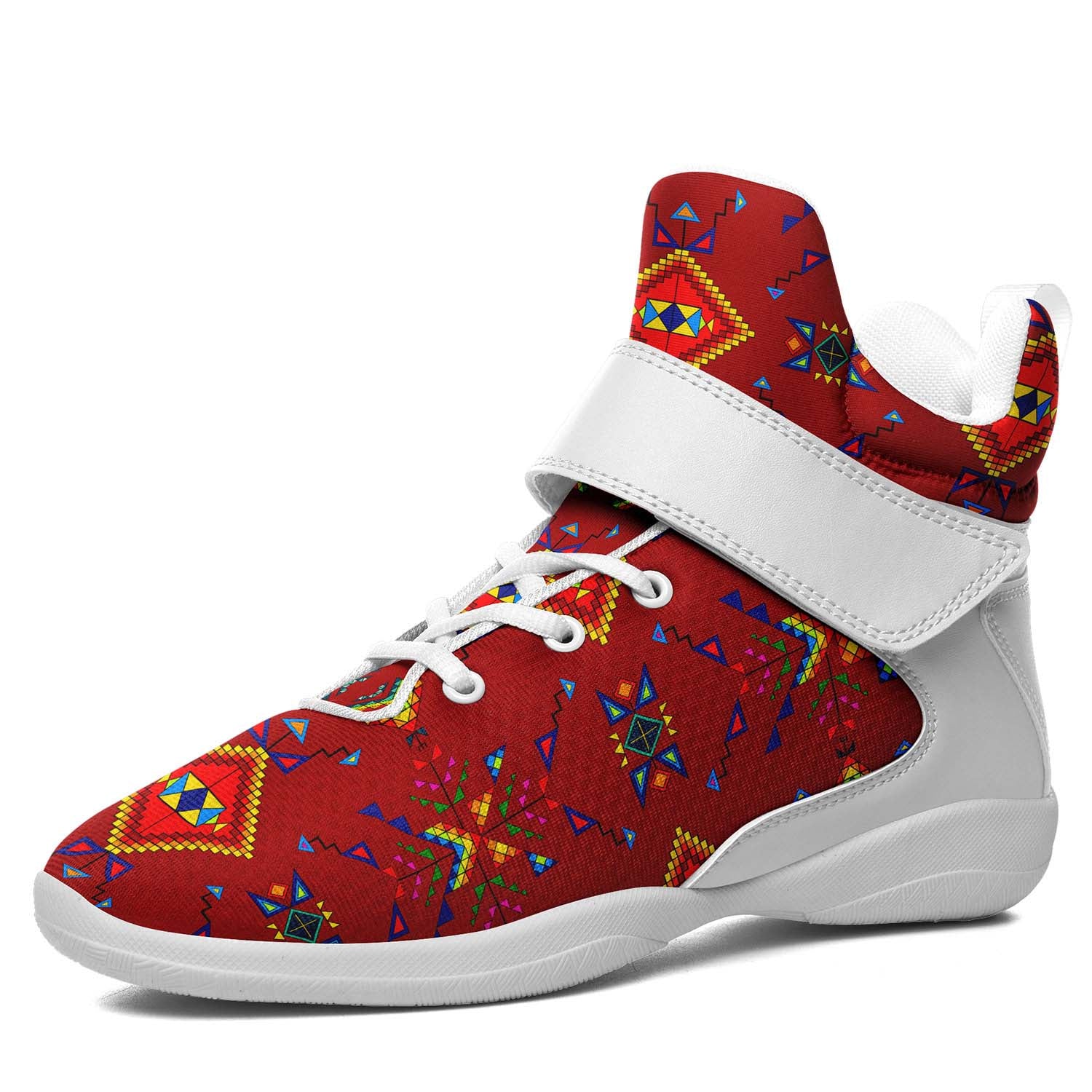 Buffalo Jump Red Ipottaa Basketball / Sport High Top Shoes - White Sole