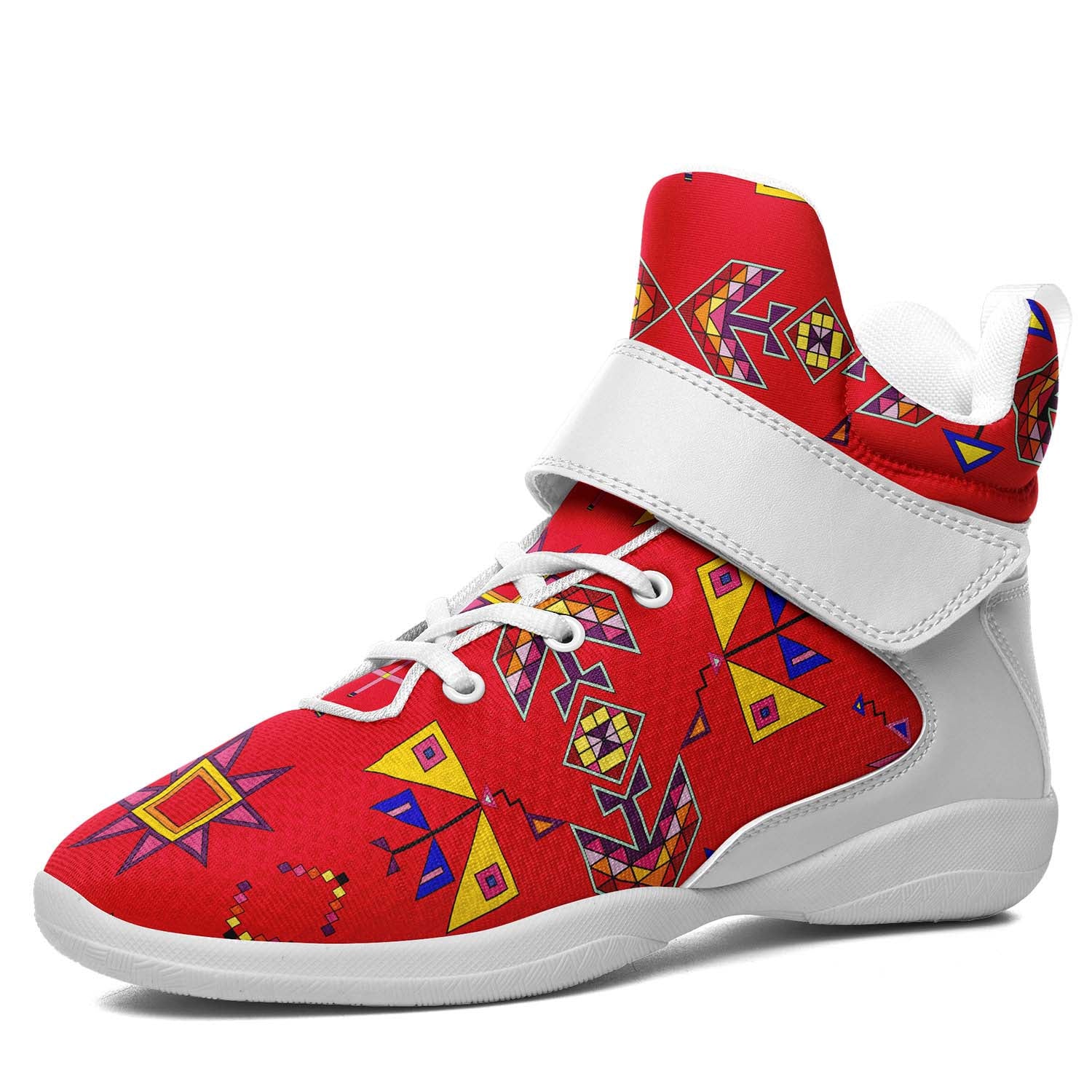 Scattered Generations Red Ipottaa Basketball / Sport High Top Shoes - White Sole