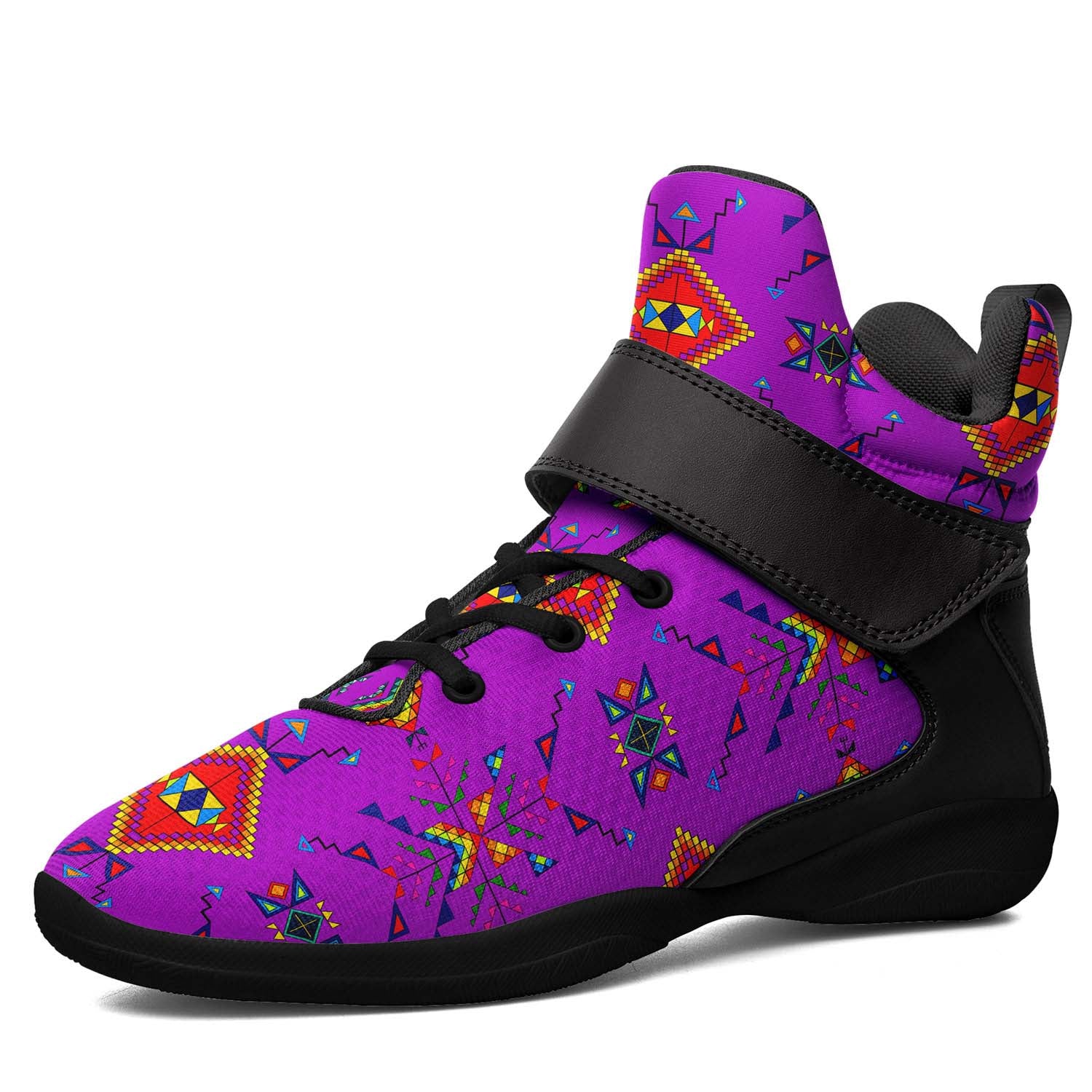 Buffalo Jump Purple Ipottaa Basketball / Sport High Top Shoes - Black Sole