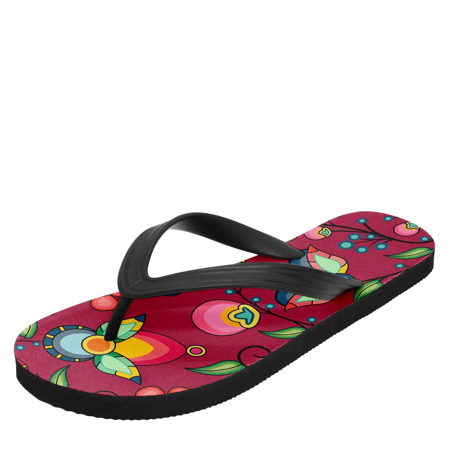 Floral Bounty Magenta Flip Flops