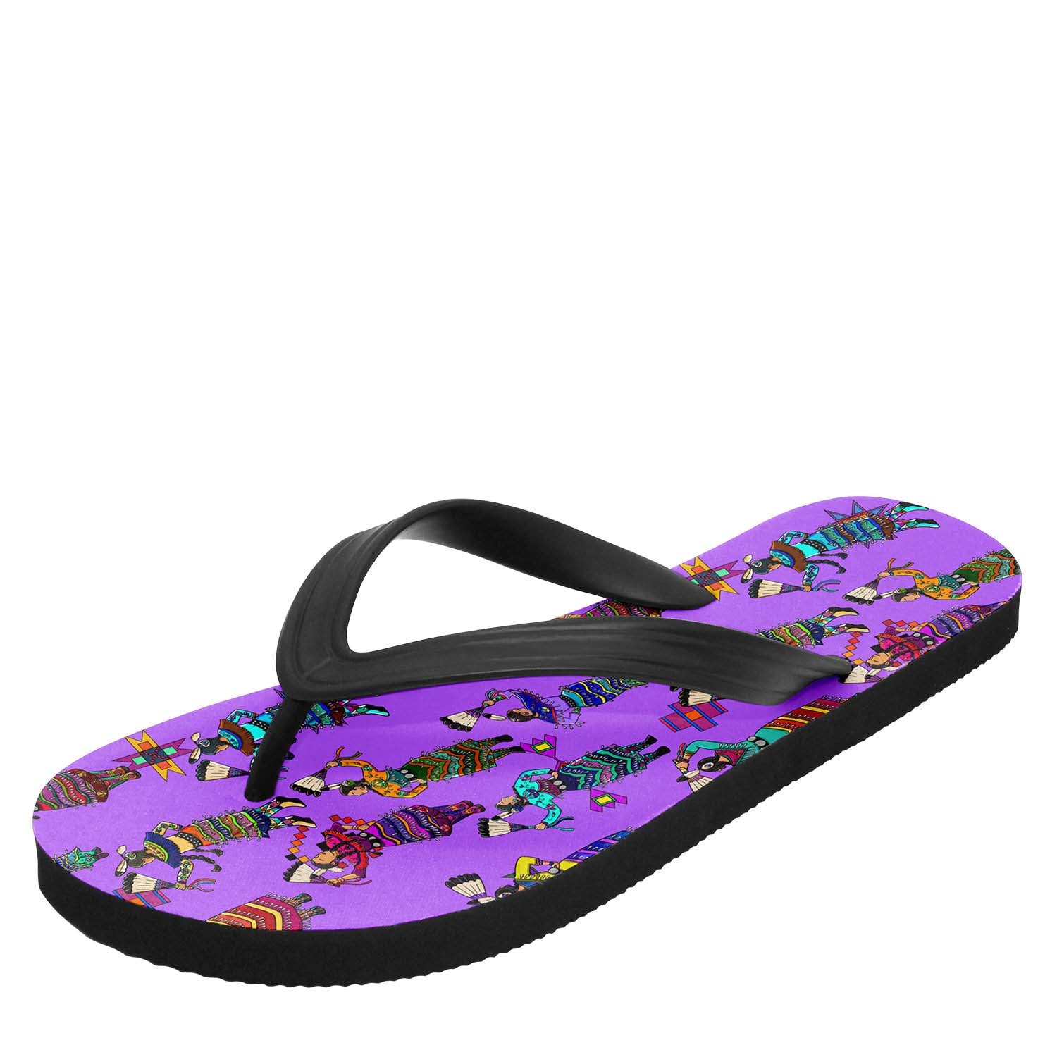 Women's Jingle Dancers Purple Flip Flops