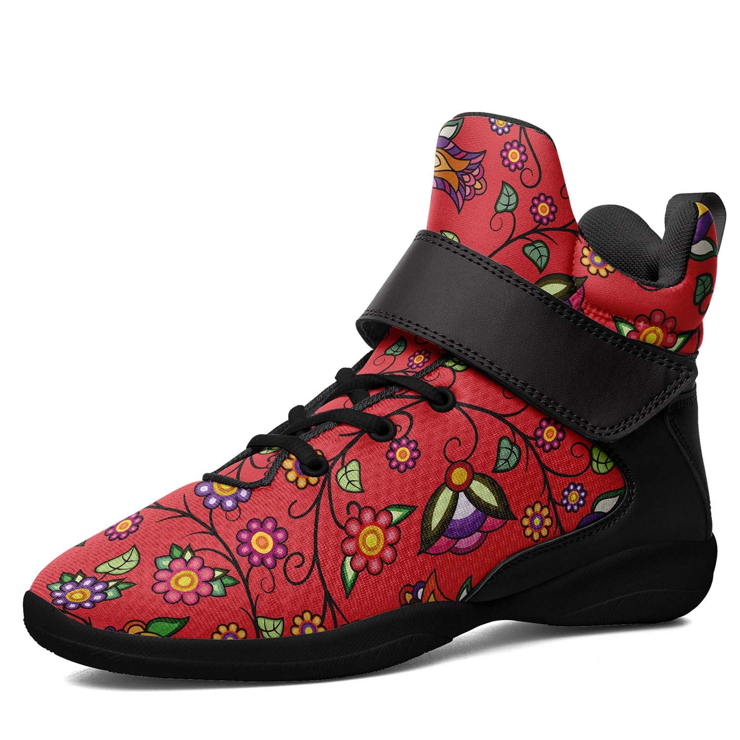 Heartbeat Petals Red Ipottaa Basketball / Sport High Top Shoes - Black Sole