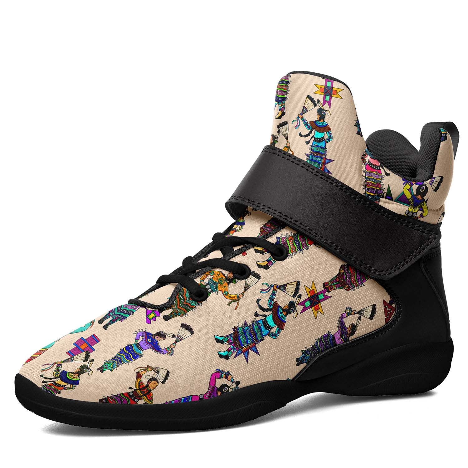 Women's Jingle Dancers Muslin Ipottaa Basketball / Sport High Top Shoes - Black Sole