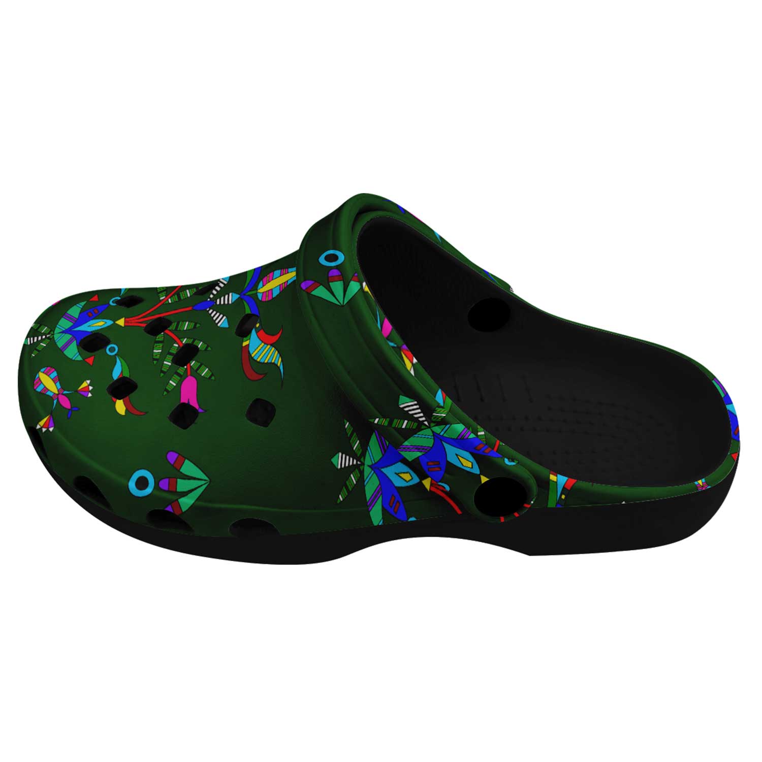 Dakota Damask Green Muddies Unisex Clog Shoes