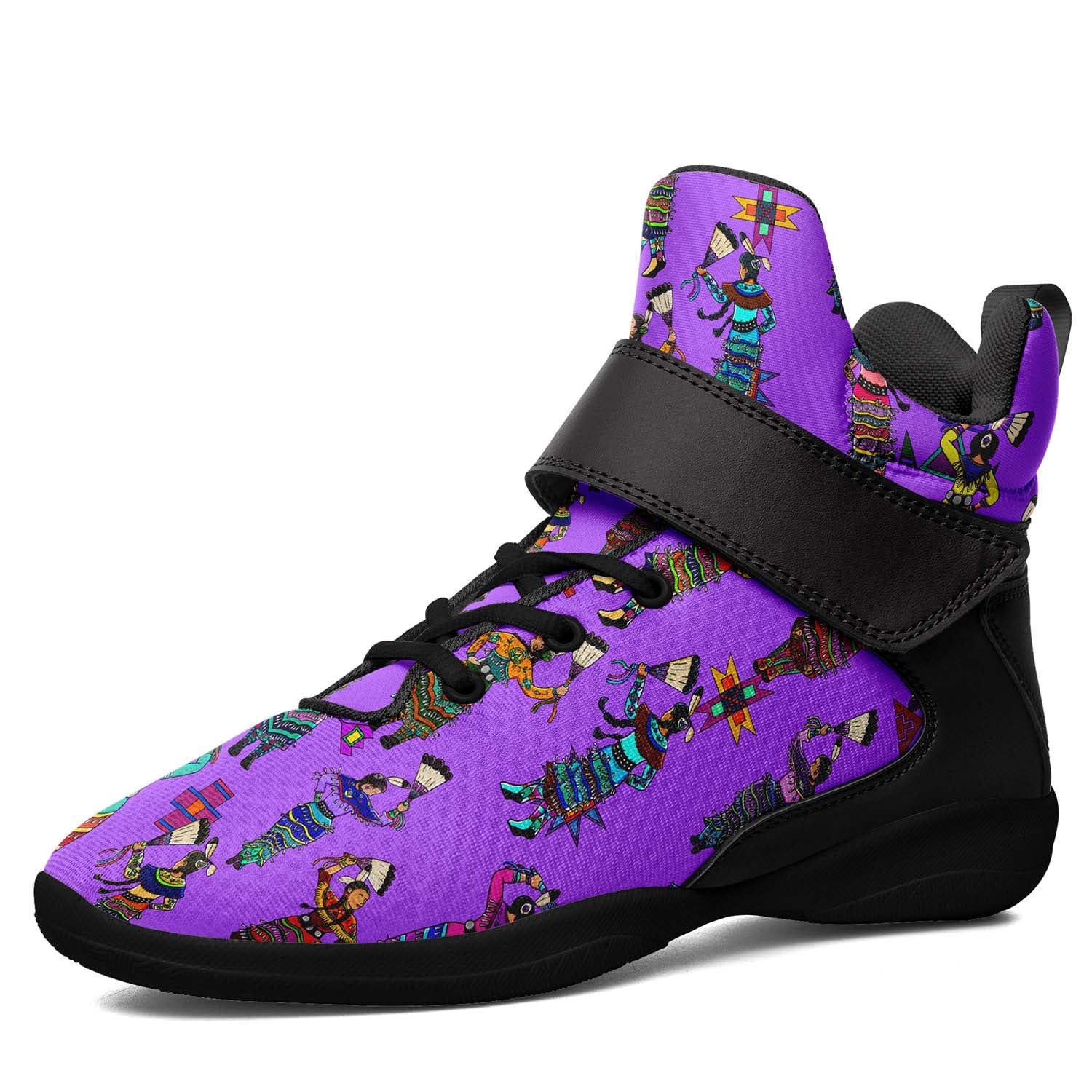 Women's Jingle Dancers Purple Ipottaa Basketball / Sport High Top Shoes - Black Sole