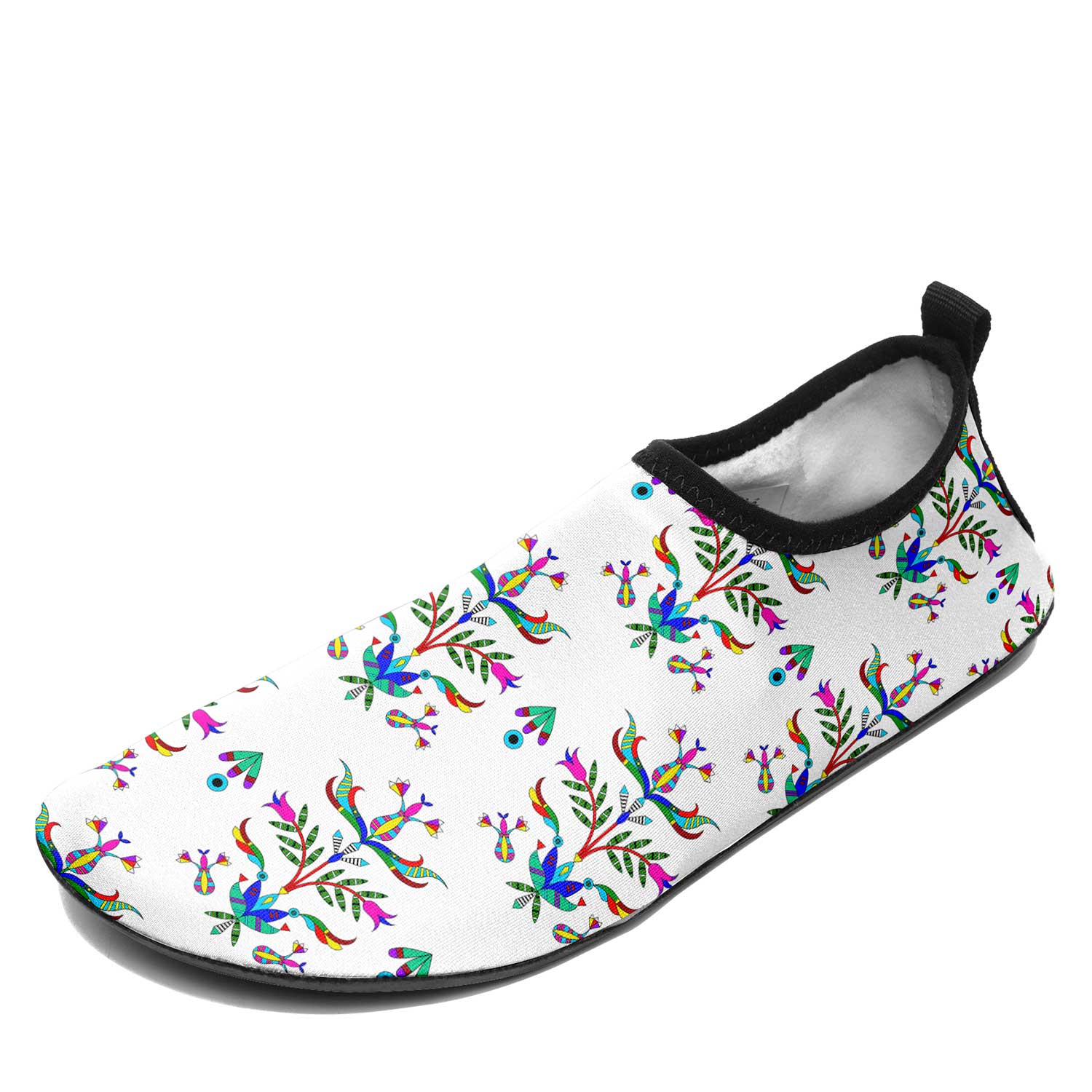 Dakota Damask White Kid's Sockamoccs Slip On Shoes