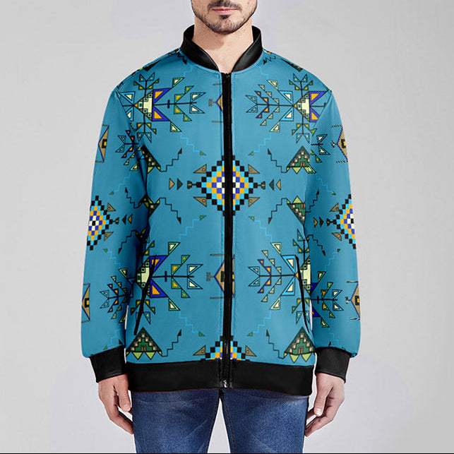 Bear Shield Blue Youth Zippered Collared Lightweight Jacket