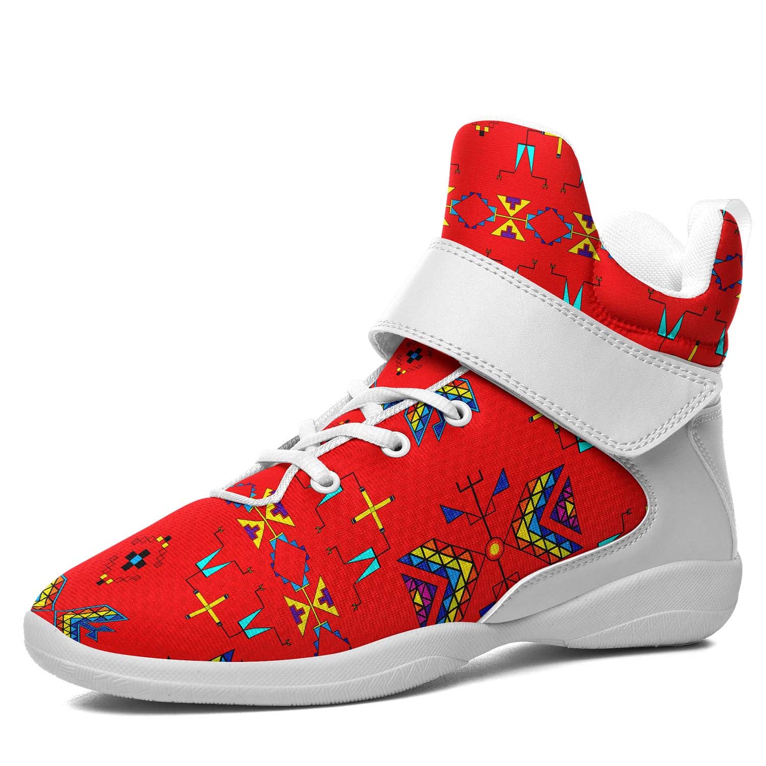 Rainy Chief Rainbow Red Ipottaa Basketball / Sport High Top Shoes - White Sole