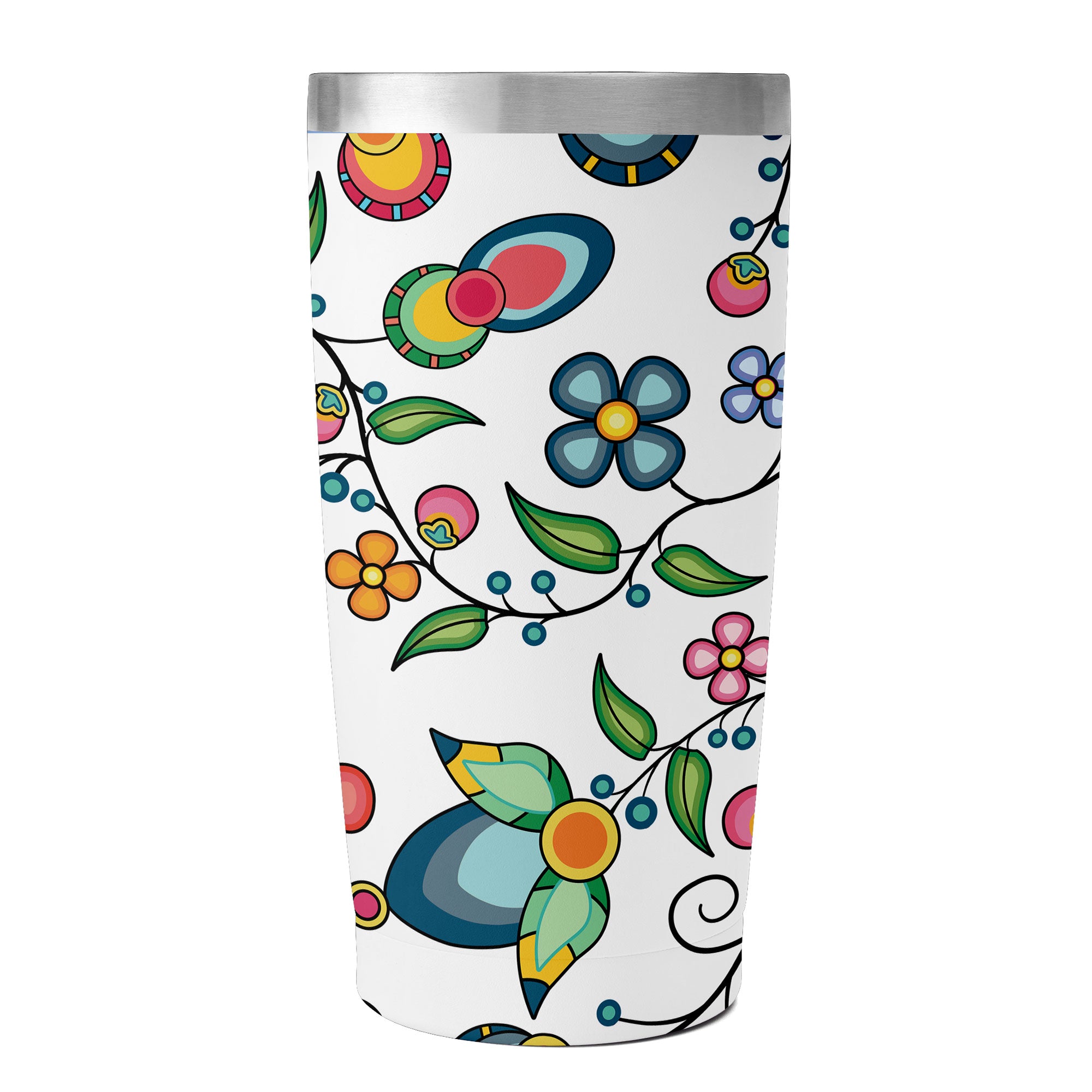 Floral Bounty White 15OZ Tumbler