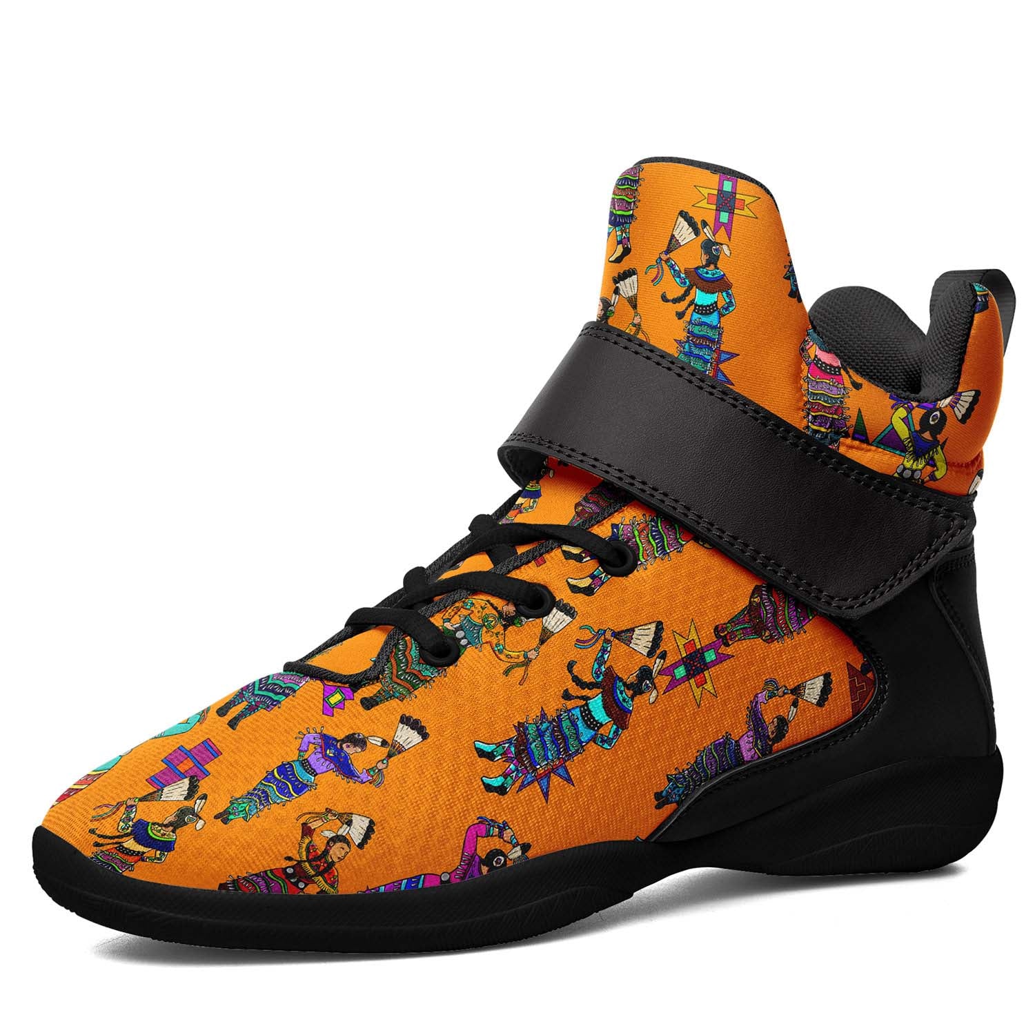 Women's Jingle Dancers Orange Ipottaa Basketball / Sport High Top Shoes - Black Sole