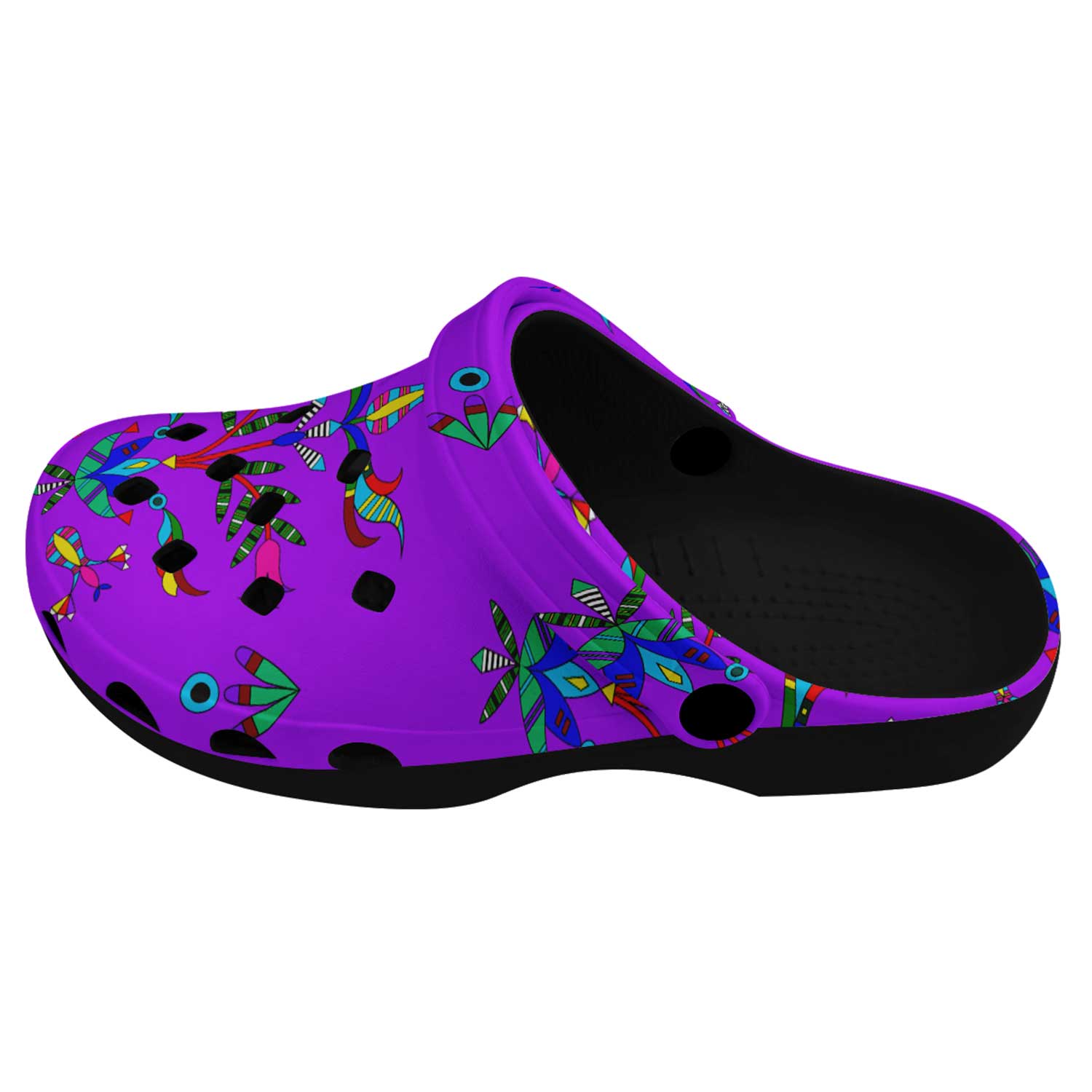 Dakota Damask Purple Muddies Unisex Clog Shoes