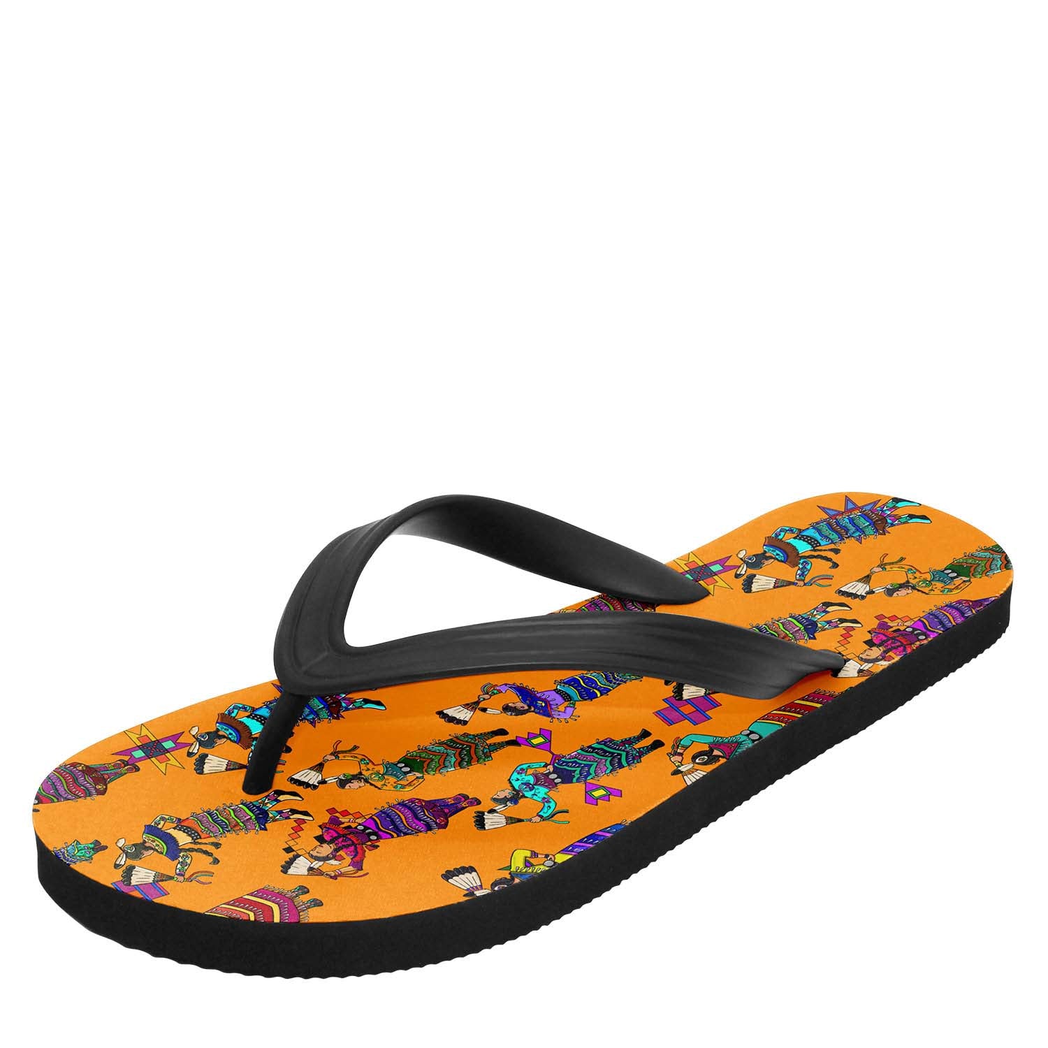 Women's Jingle Dancers Orange Flip Flops